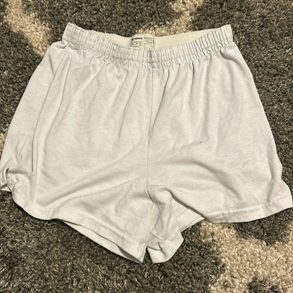 White (cheer) comfy shorts